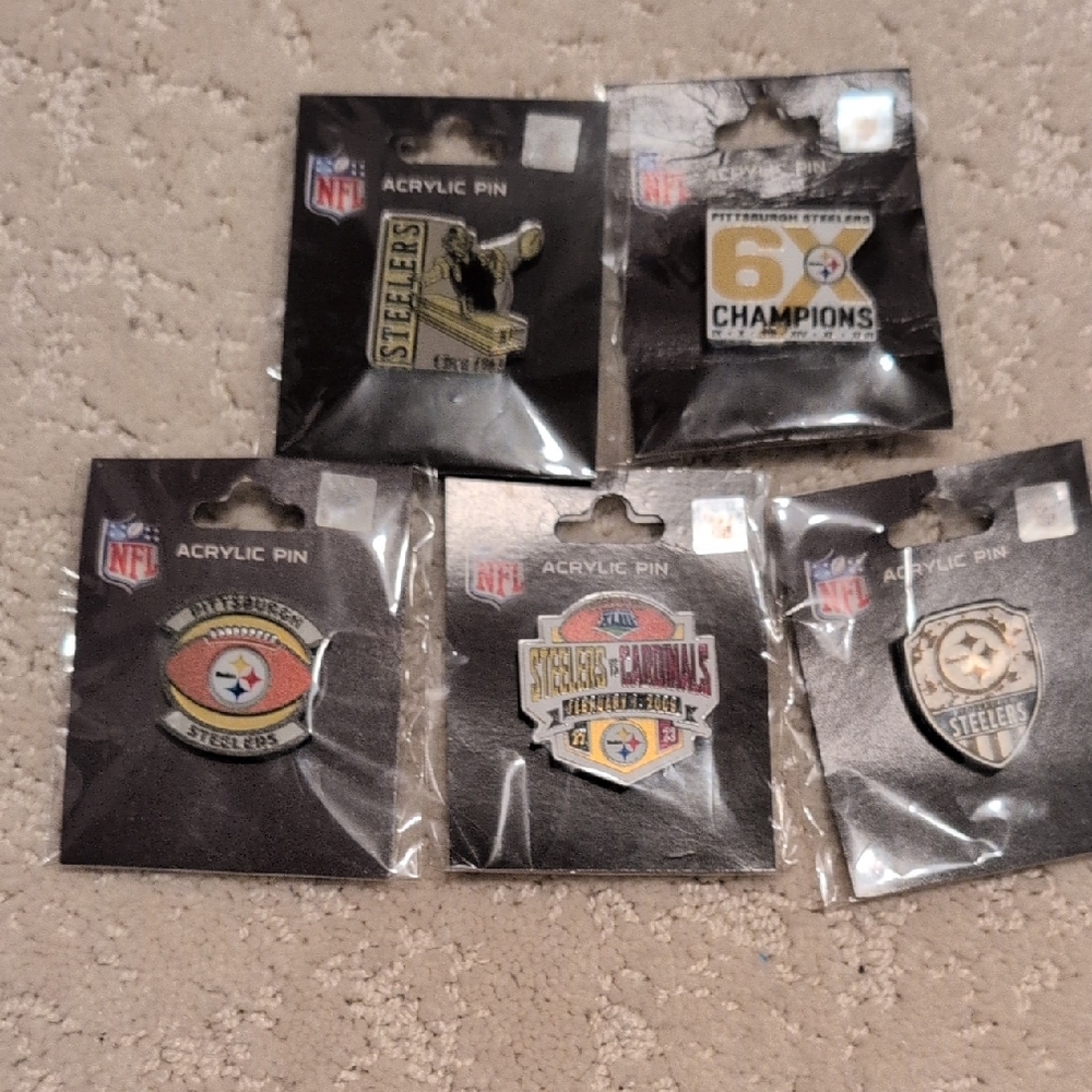 NFL Steelers Acrylic Pin Set - Black, Gold, White